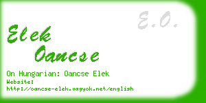 elek oancse business card